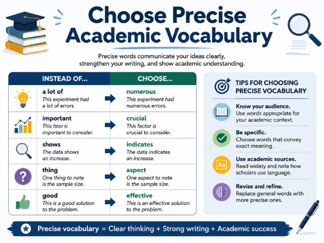 Choose Precise Academic Vocabulary