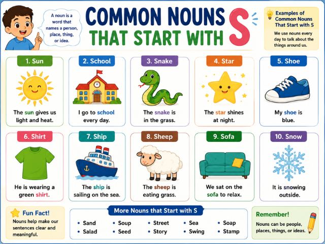 Common Nouns That Start with S