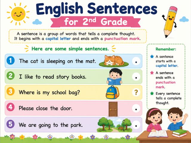 English Sentences for 2nd Grade