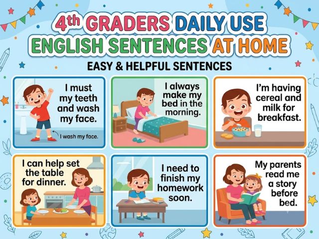 4th Graders Daily Use English Sentences at Home