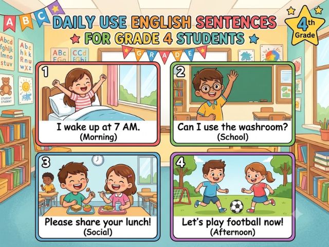 Daily Use English Sentences for Grade 4 Students