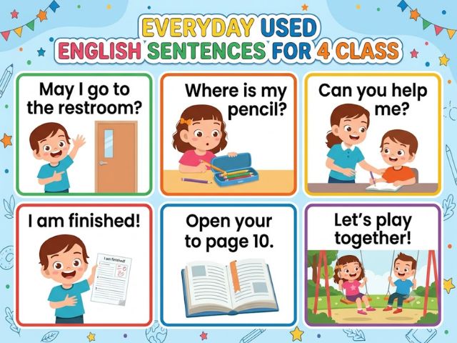 Everyday Used English Sentences for 4 Class