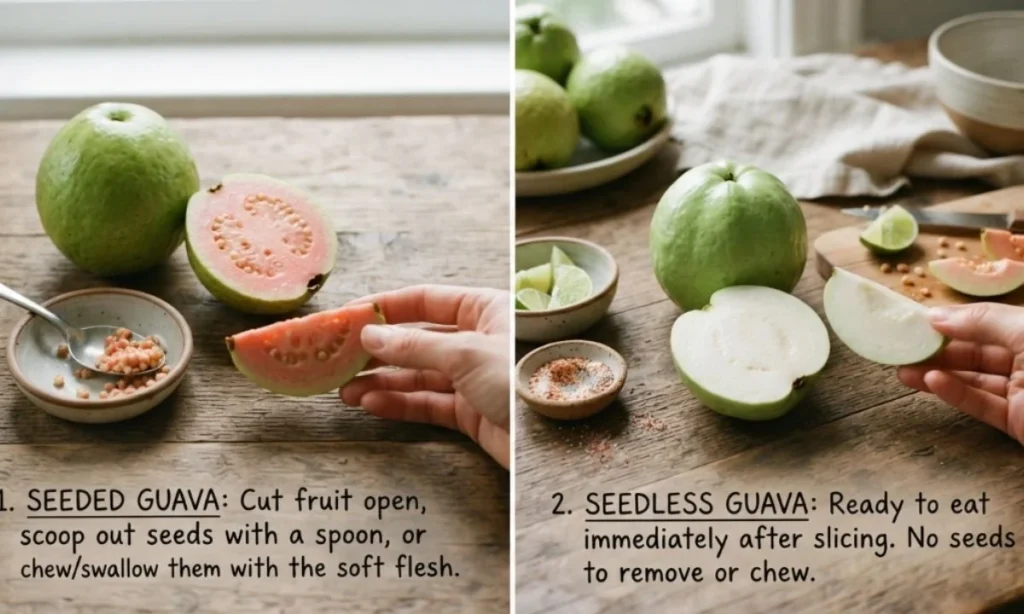 How_to_Eat_Seed_and_Seedless_Guava_Fruit