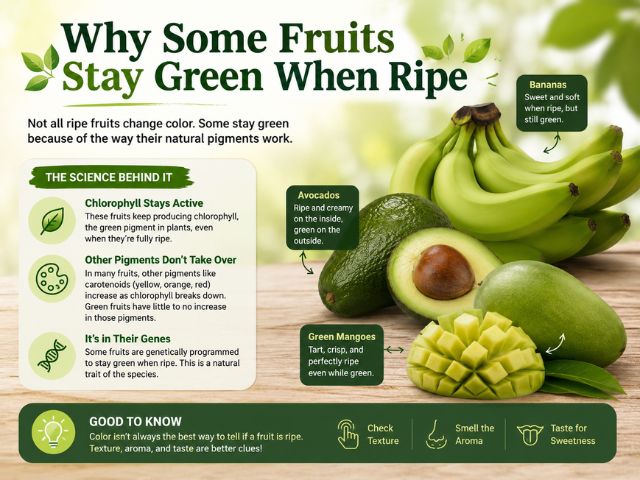 Why Some Fruits Stay Green When Ripe
